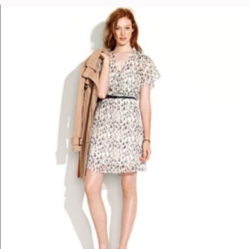 Madewell silk sketch feather dress